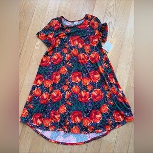 NWT NEW LuLaRoe Womens Dress Carly Size XL Big Floral Bright Bold LULA ROE C3